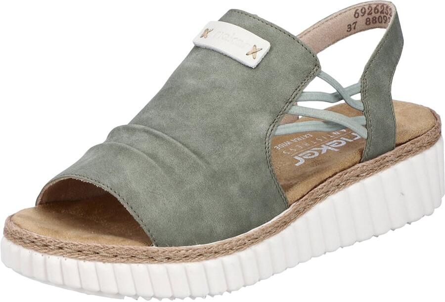 Rieker Plateausandalen wedge sandaal zomerschoen met jute rand aan de loopzool