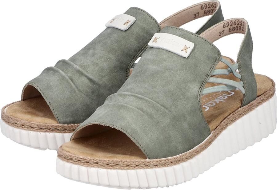 Rieker Plateausandalen wedge sandaal zomerschoen met jute rand aan de loopzool
