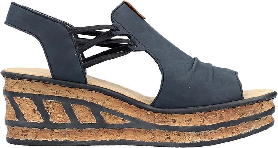 Rieker Sleehaksandaaltjes zomerschoen sandaal sleehak met zij-elastische banden