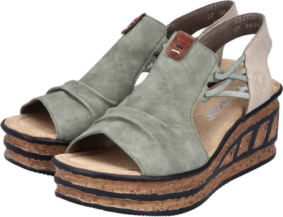 Rieker Nabukino elastische sleehak sandalen