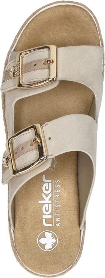 Rieker Slippers sleehak zomerschoen slippers met jute-omranding aan de loopzool - Foto 4