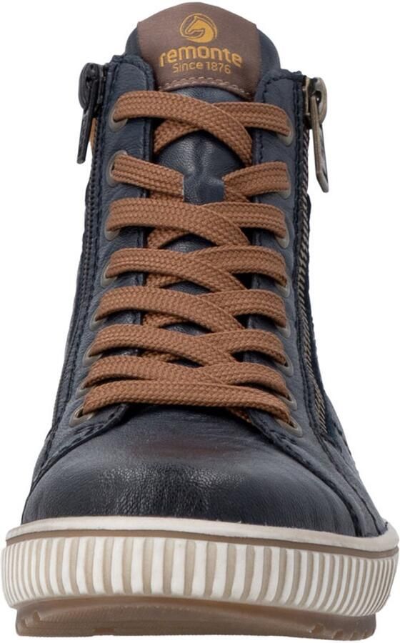 Rieker Remonte Veterboot D0772-16 Blauw Combi Warm Gevoerd