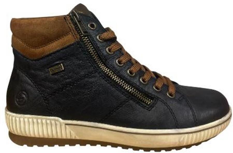 Rieker Remonte Veterboot D0772-16 Blauw Combi Warm Gevoerd