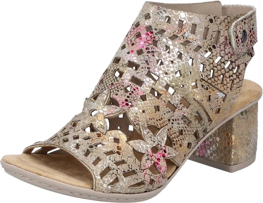 Rieker Sandaaltjes zomerschoen sandaal blokhak met modieuze schachtontwerp