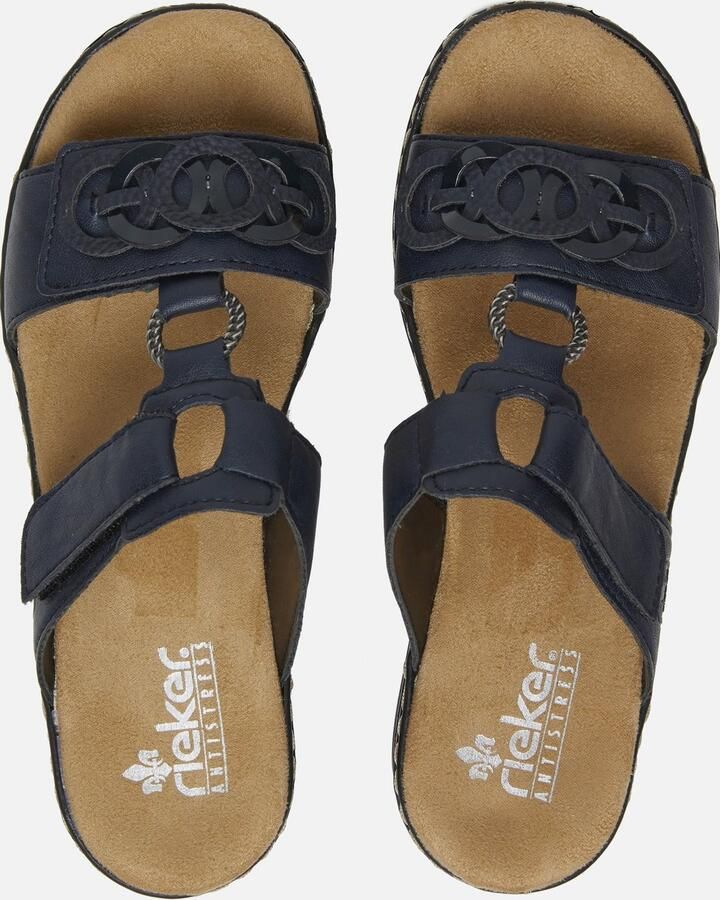 Rieker Slippers sleehak zomerschoen pantoffels met bandjes in gevlochten look - Foto 14