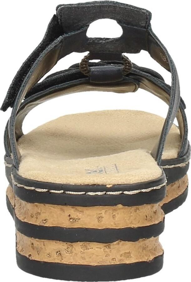 Rieker Slippers sleehak zomerschoen pantoffels met bandjes in gevlochten look - Foto 15