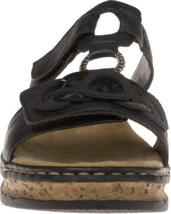 Rieker Slippers sleehak zomerschoen pantoffels met bandjes in gevlochten look - Foto 3