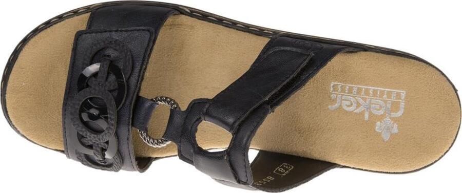 Rieker Slippers sleehak zomerschoen pantoffels met bandjes in gevlochten look - Foto 5