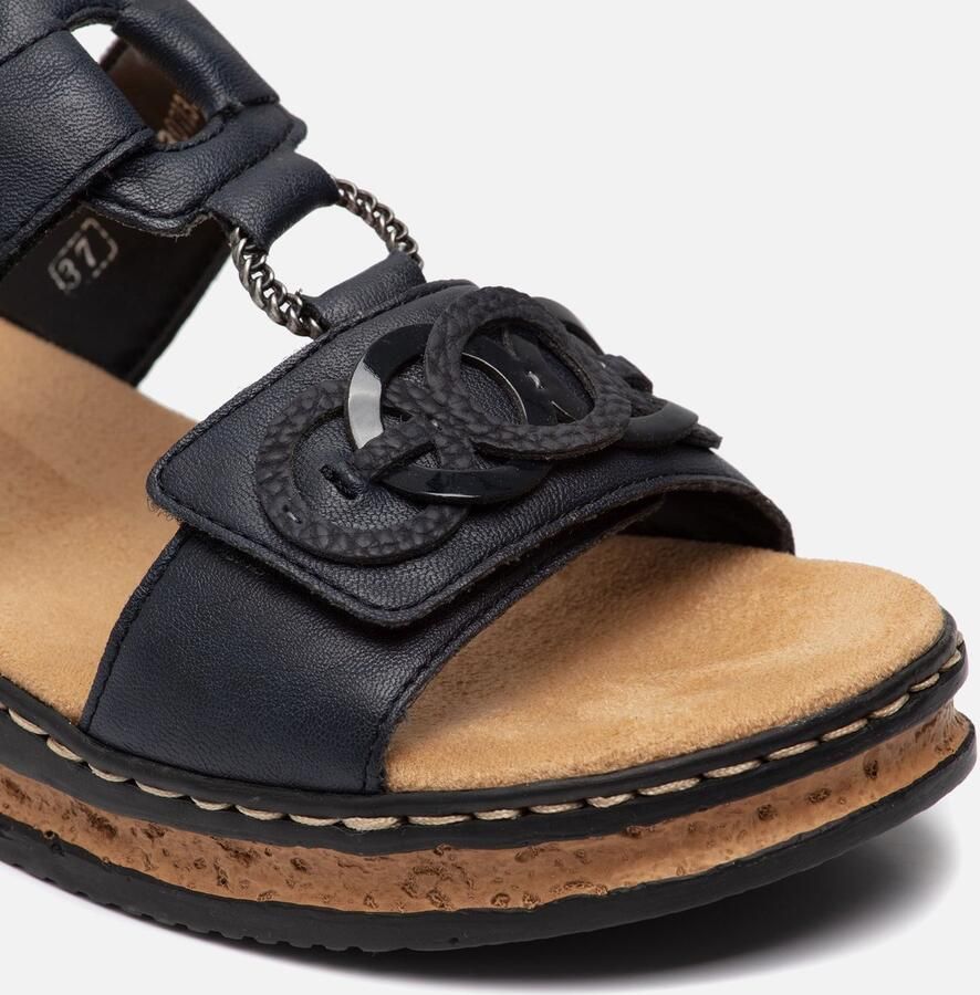 Rieker Slippers sleehak zomerschoen pantoffels met bandjes in gevlochten look - Foto 12