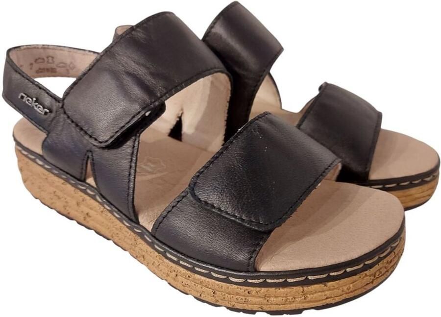 Rieker Sandaal 62761-00 Zwart Wijdte H