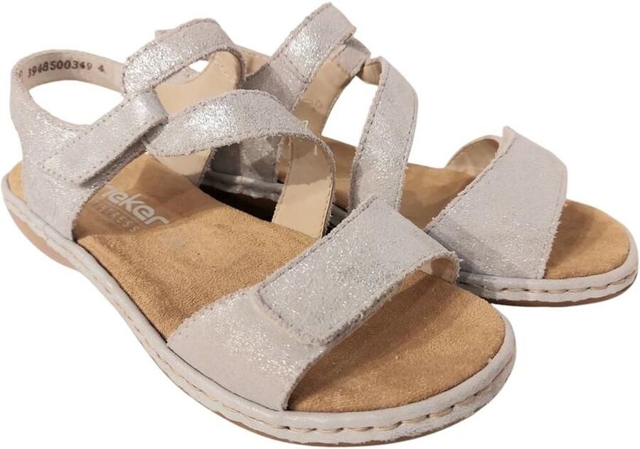 Rieker Sandaal 659 Zilver Platinum Zacht Voetbed