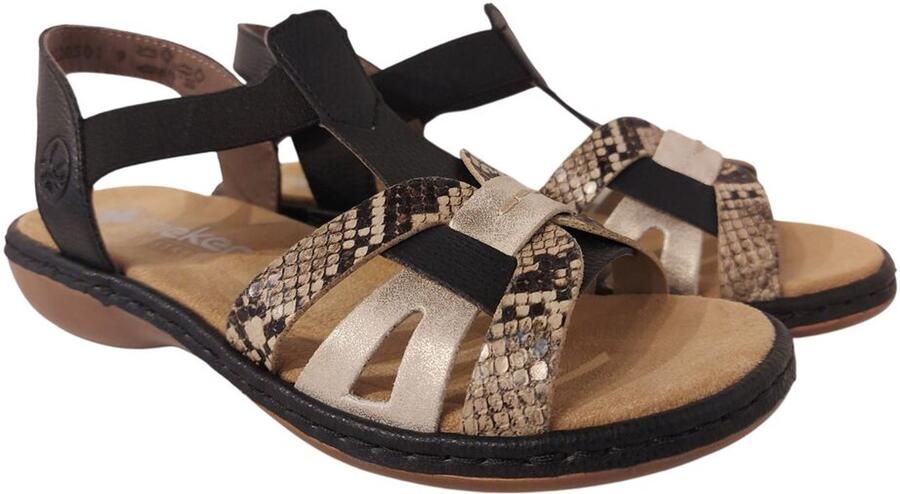 Rieker Sandaal 65918-92 Zwart Combi