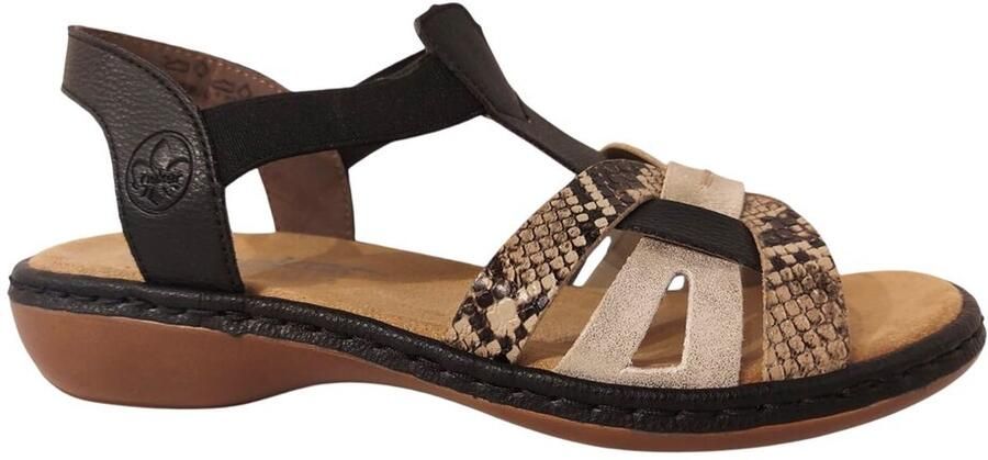 Rieker Sandaal 65918-92 Zwart Combi