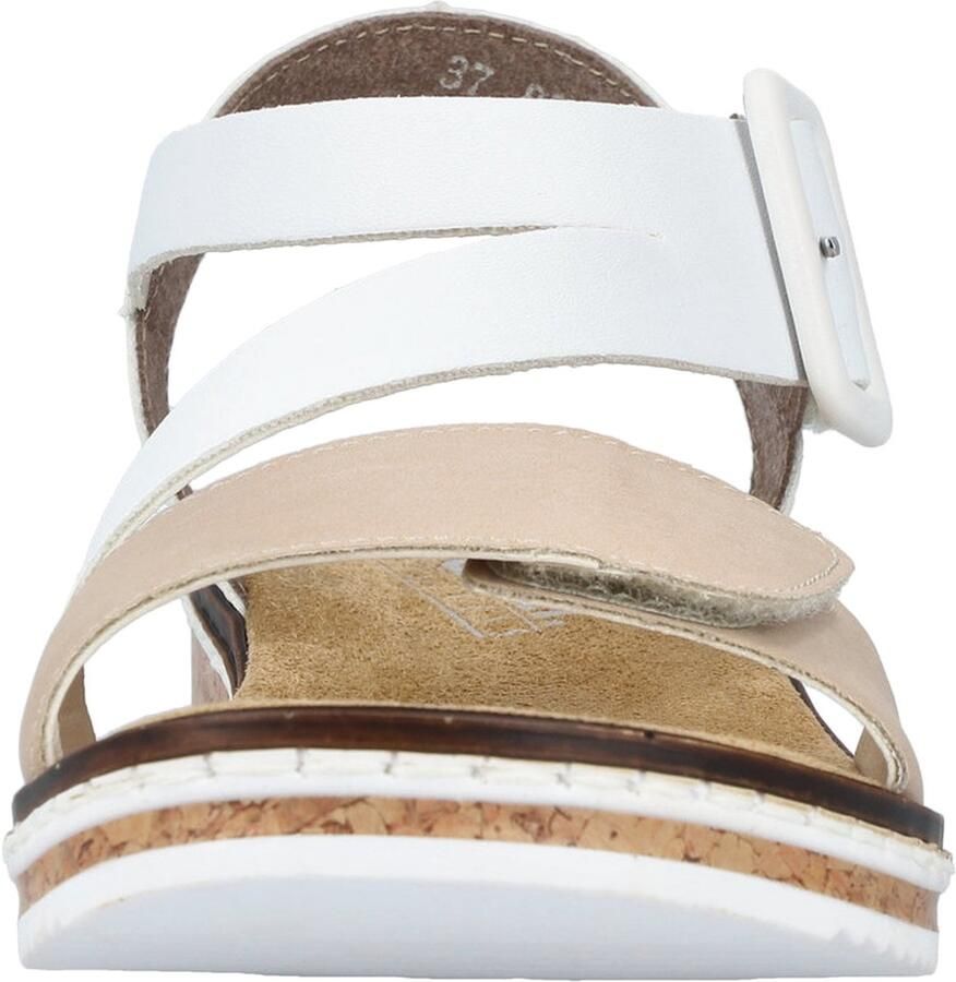 Rieker Sandalen zomerschoen sandaal sleehak met asymmetrische bandjes