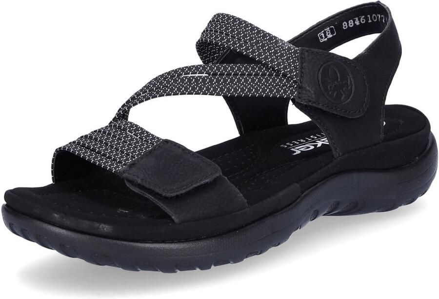 Rieker Sandalen zomerschoen sandaal sleehak met elastieken