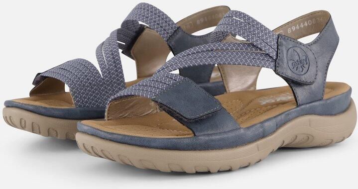 Rieker Blauwe Comfort Sandaal met Klittenbandsluiting Blue Dames - Foto 3