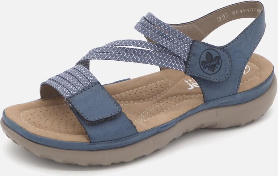 Rieker Blauwe Comfort Sandaal met Klittenbandsluiting Blue Dames - Foto 3