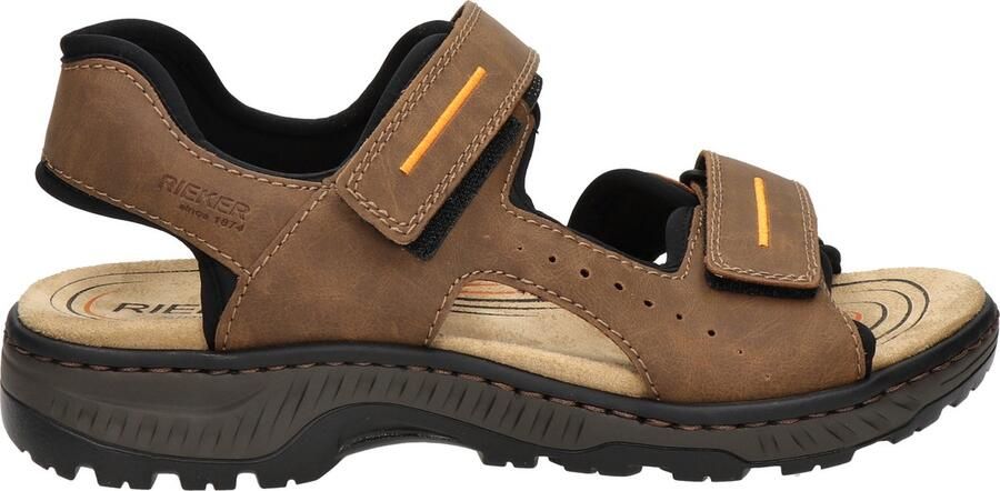 Rieker Heren Platte Sandaal in Bruin met Klittenbandsluitingen Brown