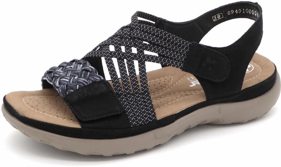 Rieker Sandalen zomerschoen sandaal sleehak met gevlochten bandage