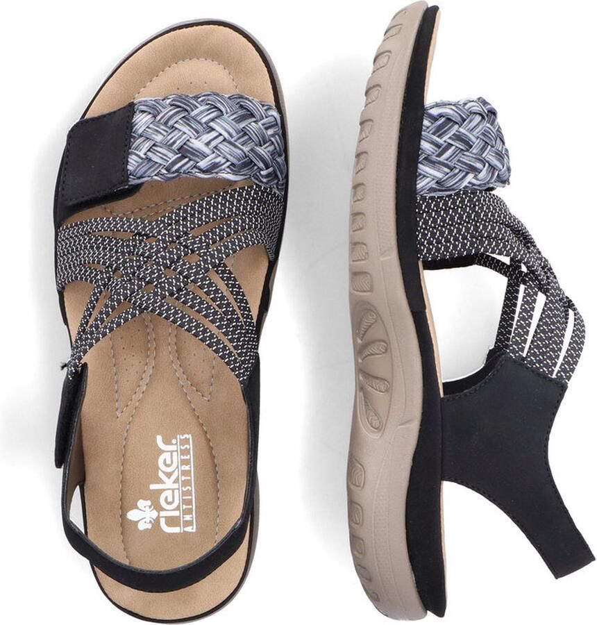 Rieker Sandalen zomerschoen sandaal sleehak met gevlochten bandage - Foto 3