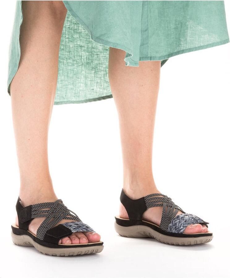 Rieker Sandalen zomerschoen sandaal sleehak met gevlochten bandage - Foto 7