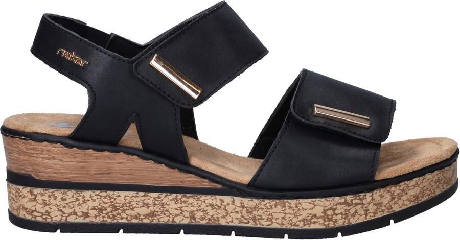 Rieker Sandalen met sleehak 63781-00 - Foto 3