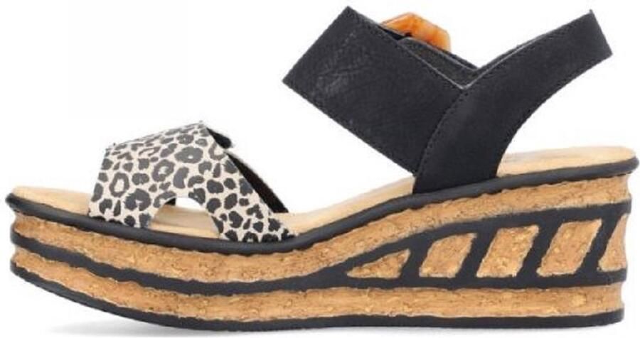 Rieker Stijlvolle Pantherprint Sandaal voor Dames Black Dames - Foto 6