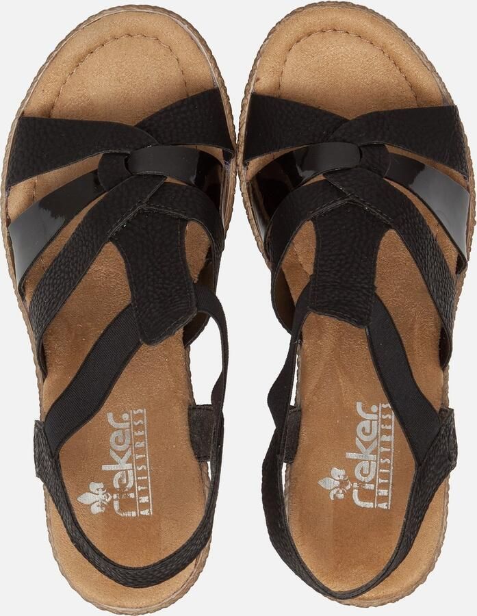 Rieker Sandalen met hak zwart Nubuck Dames - Foto 6