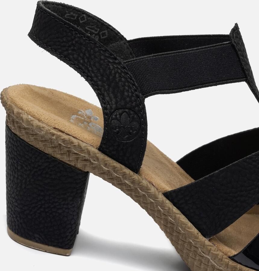 Rieker Sandalen met hak zwart Nubuck Dames - Foto 2