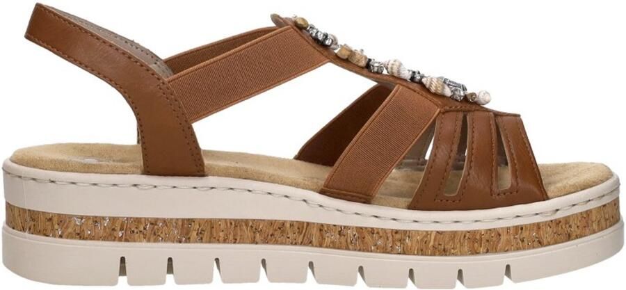 Rieker Sandalen Plat Sandalen Plat cognac