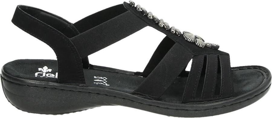 Rieker Sandalen zomerschoen sandaal sleehak met mooie versiering