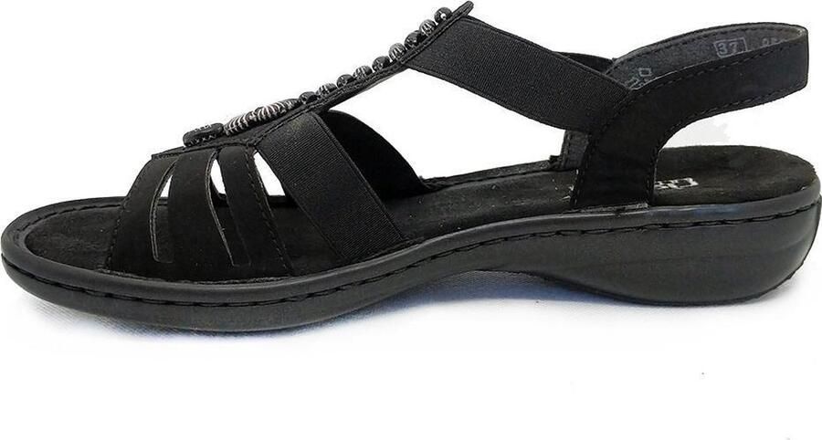 Rieker Sandalen zomerschoen sandaal sleehak met mooie versiering