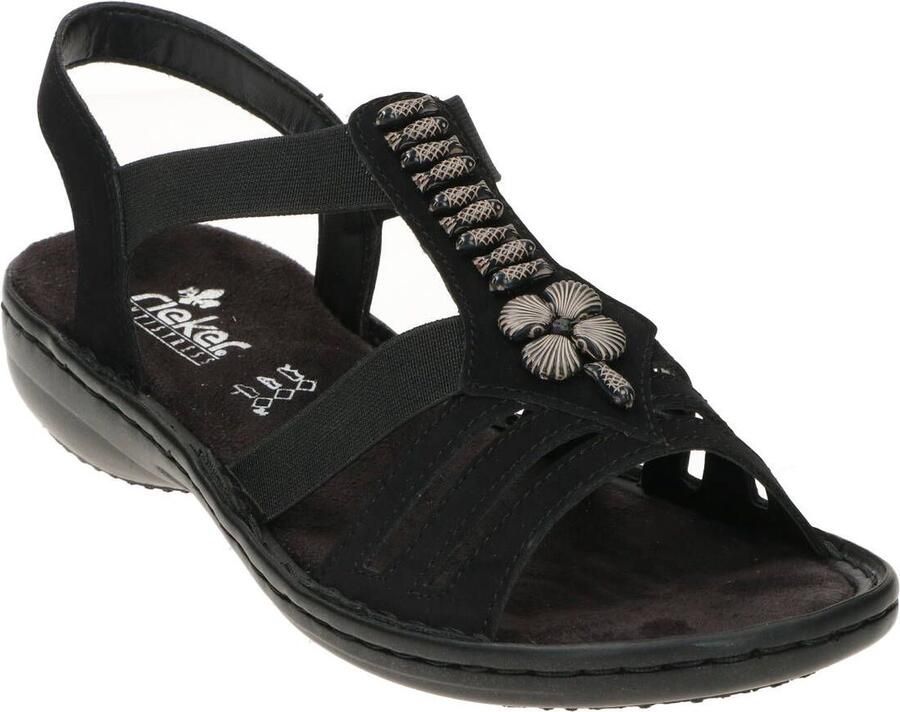 Rieker Sandalen zomerschoen sandaal sleehak met mooie versiering - Foto 4