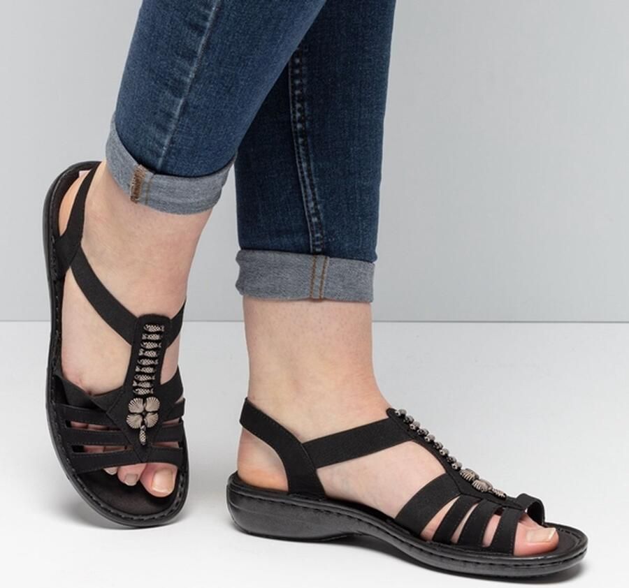 Rieker Sandalen zomerschoen sandaal sleehak met mooie versiering - Foto 2