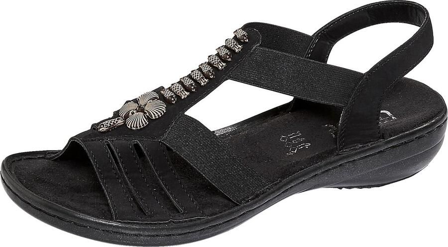 Rieker Sandalen zomerschoen sandaal sleehak met mooie versiering - Foto 12