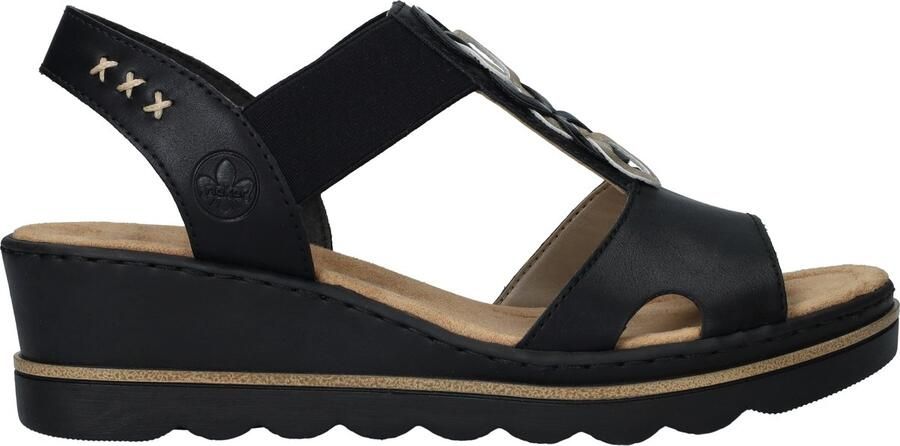 Rieker Sleehaksandaaltjes zomerschoen sandaal sleehak met elastiek voor perfecte pasvorm - Foto 5