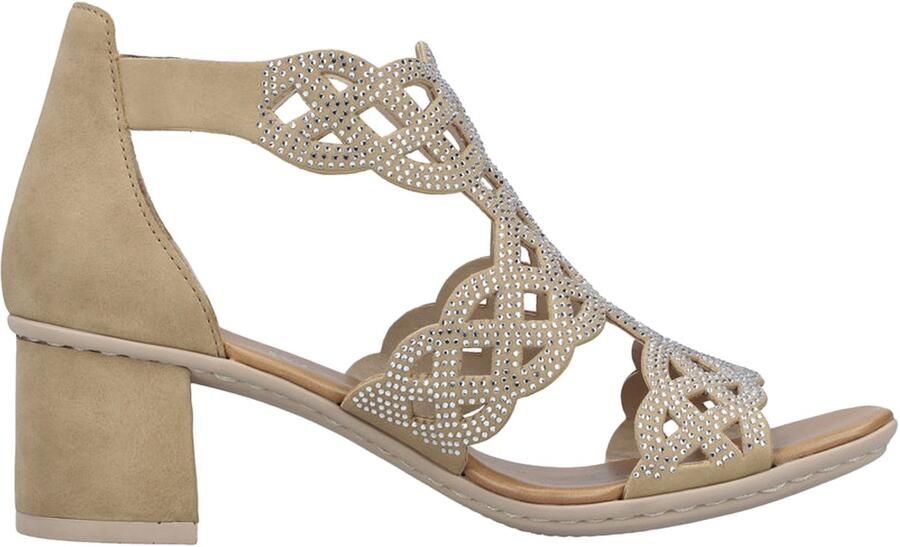 Rieker Sandaaltjes Zomerschoen schachtsandaal vakantieschoen blokhak met glitters - Foto 2