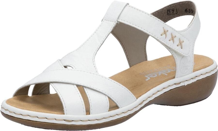 Rieker Witte sandalen met kruisband voor dames