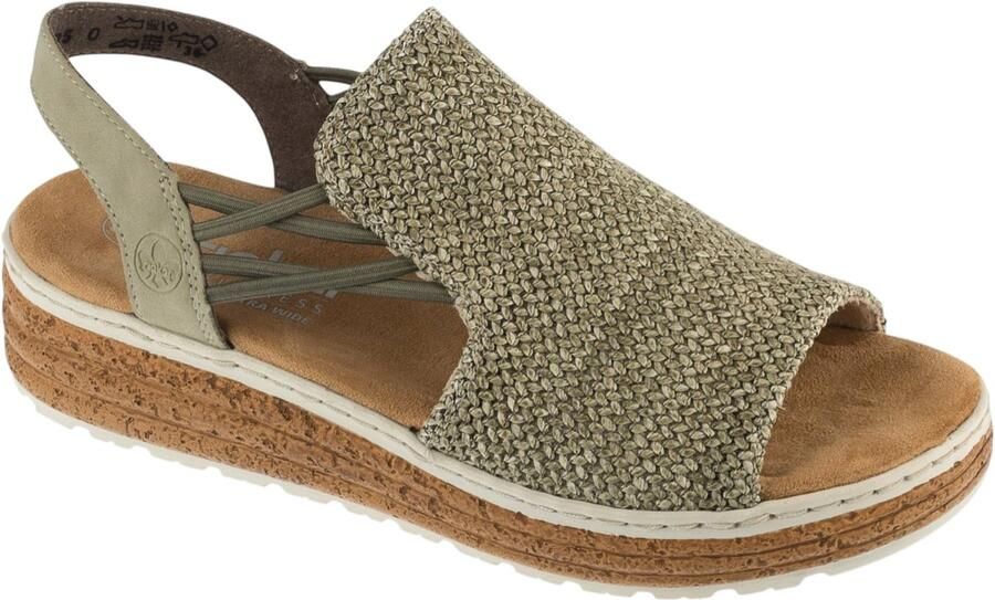Rieker Sandals 62741 Vrouwen Groen Sandalen