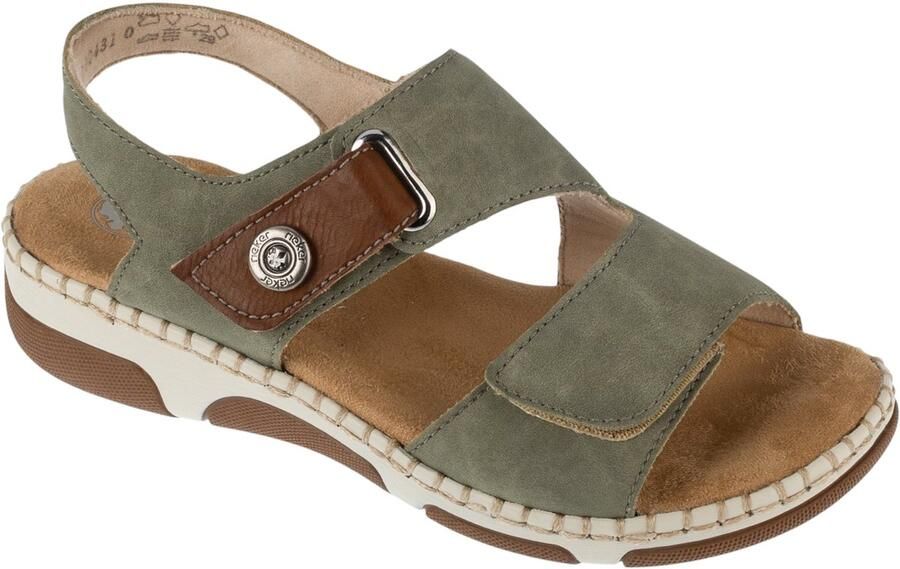 Rieker Sandals 66280 Vrouwen Groen Sandalen
