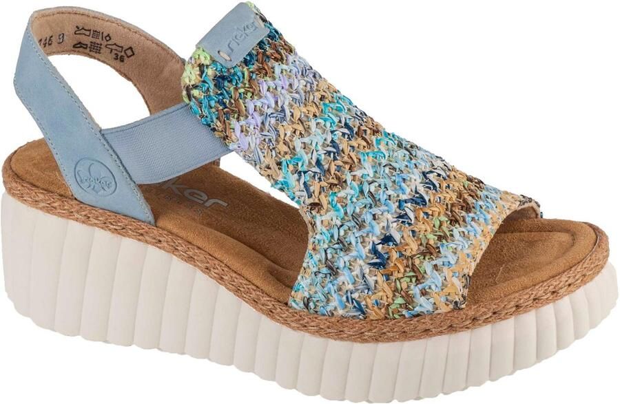 Rieker Plateausandaaltjes zomerschoen sandaal plateauhak met elastiek