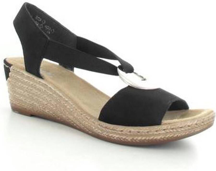 Rieker sleehak sandaal zwart 624H6