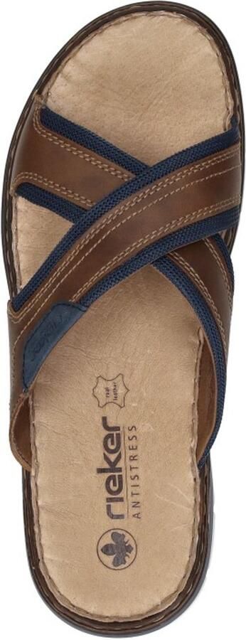 Rieker Slipper 25182-14 Blauw Bruin - Foto 3
