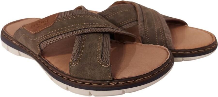 Rieker Slippers wig-hak zomerschoen slippers met grote siergesp - Foto 4