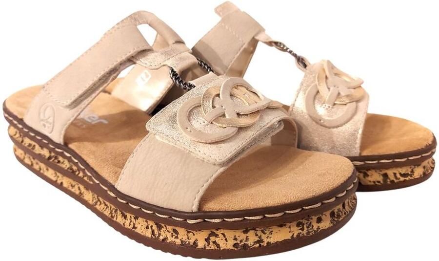 Rieker Slipper 62936 60 Beige Zacht Voetbed