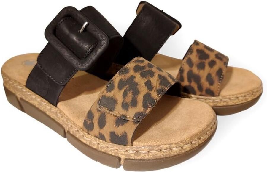 Rieker Slipper V2392-24 Bruin Zwart