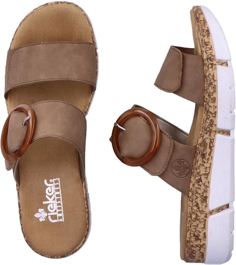 Rieker Taupe Sliders voor Vrouwen Stijlvol en Makkelijk aan te Trekken Beige Dames - Foto 2