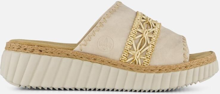 Rieker Slippers beige Textiel Dames
