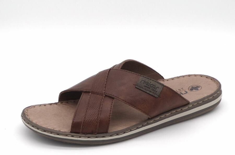 Rieker Bend Morelia Slippers bruin Imitatieleer