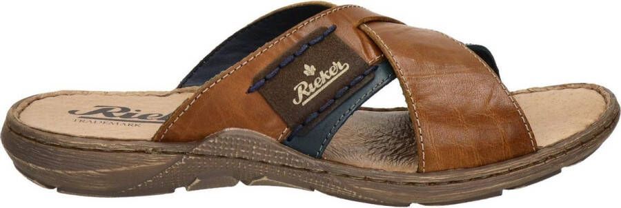 Rieker Bruine Leren Slipper met Zacht Voetbed en Stoere Zool Bruin